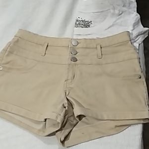 Mid rise beige shorts size 13